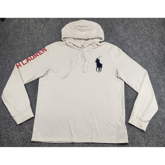 Polo Ralph Lauren Other - Polo Ralph Lauren Men's Long Sleeve Big Pony Hooded White T-Shirt Size Medium